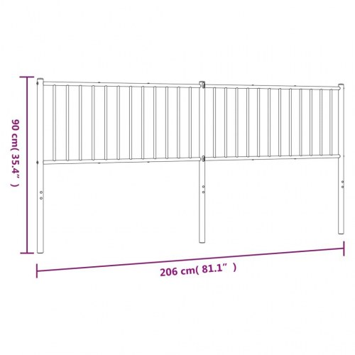 Sengegavl 200 cm metal sort