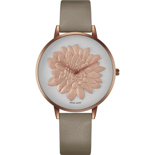 Bellevue Dameur B.43-1 - armbåndsur, Ø 40 mm, grå rem