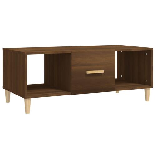 Sofabord 102x50x40 cm konstrueret træ brun egetræsfarve