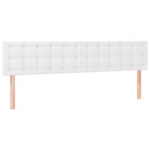 Kontinentalseng 180x200 cm i hvidt kunstlæder med madras og topmadras
