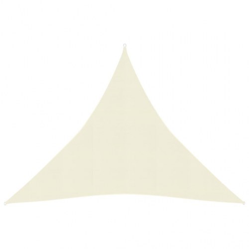 Solsejl trekant 4×4×4 m - HDPE 160 g/m², cremefarvet