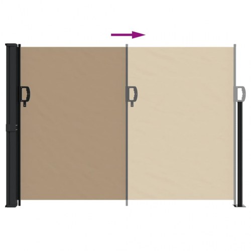 Sammenrullelig sidemarkise 140 × 600 cm - gråbrun