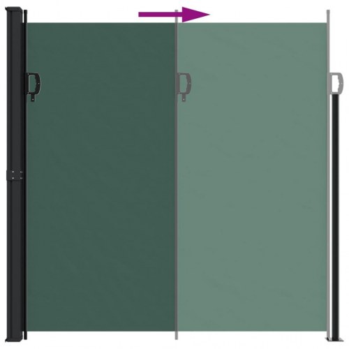 Sammenrullelig sidemarkise 200 × 500 cm - mørkegrøn