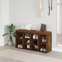 Skobænk 103x30x48 cm konstrueret træ røget egetræsfarve