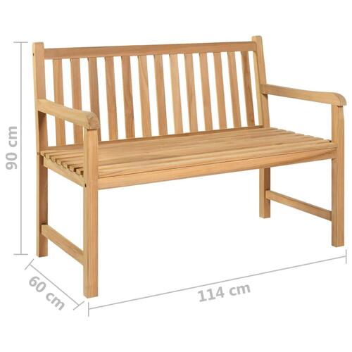 Havebænk 114 cm massivt teaktræ