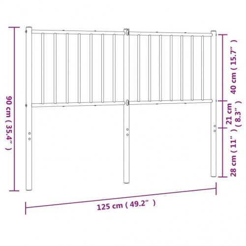 Sengegavl 120 cm i metal - sort, klassisk design