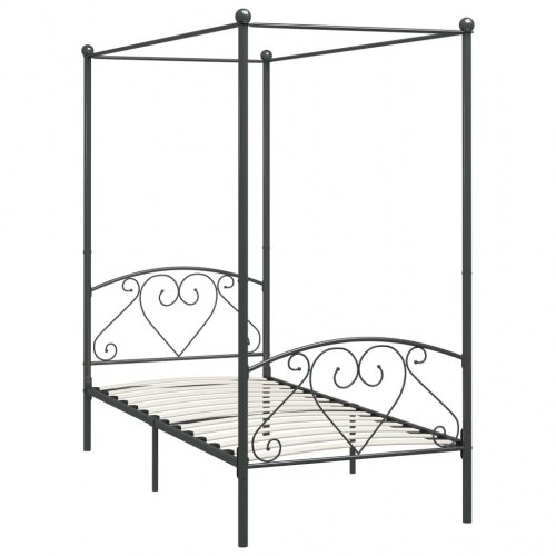 Sengestel til himmelseng 90 x 200 cm metal grå