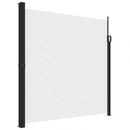 Sammenrullelig sidemarkise 200 × 500 cm - hvid