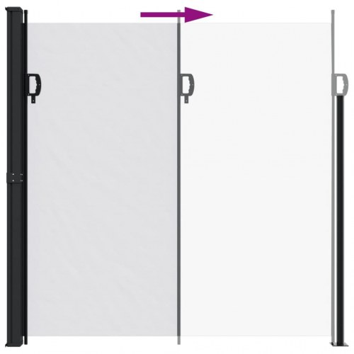 Sammenrullelig sidemarkise 200 × 500 cm - hvid