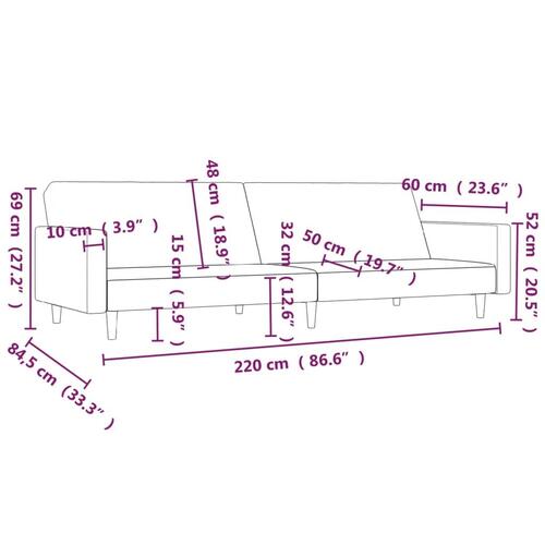 2-personers daybed stof mørkebrun