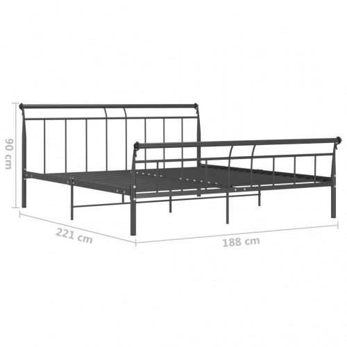 Sengestel 180x200 cm metal sort