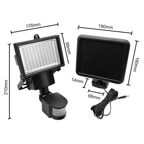 Solcellelampe MacLean MCE442 - Sort væglampe 6 W, IP44