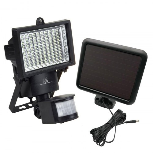 Solcellelampe MacLean MCE442 - Sort væglampe 6 W, IP44
