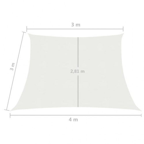 Solsejl i HDPE 160 g/m² - trapez 3/4 × 3 m, hvid