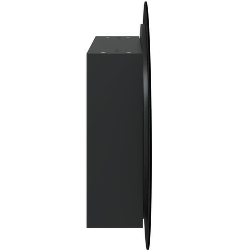 Badeværelsesskab med rundt spejl og LED-lys 54x54x17,5 cm sort