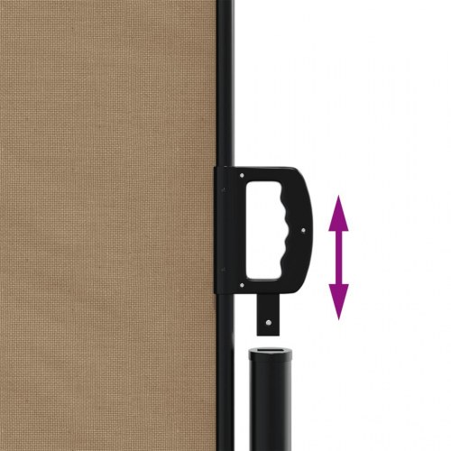 Sammenrullelig sidemarkise 160 × 500 cm - gråbrun