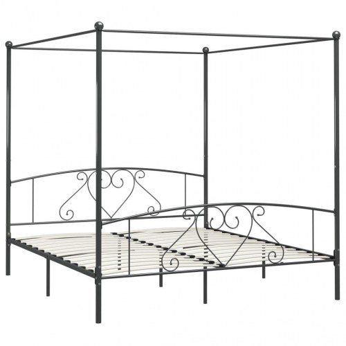 Himmelseng - sengestel i metal 200 x 200 cm, grå