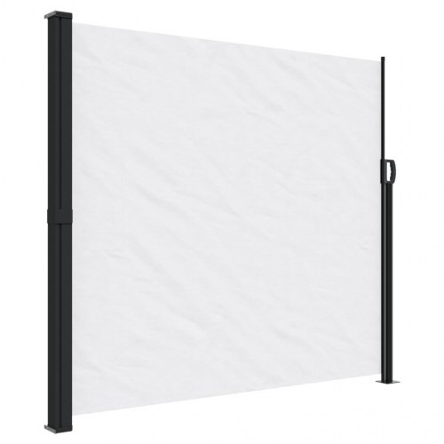 Sammenrullelig sidemarkise 180 × 500 cm - hvid privatlivsskærm