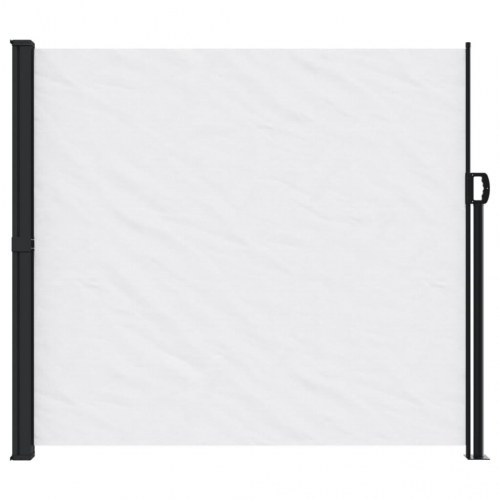 Sammenrullelig sidemarkise 180 × 500 cm - hvid privatlivsskærm