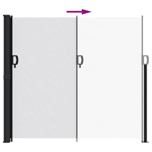 Sammenrullelig sidemarkise 180 × 500 cm - hvid privatlivsskærm