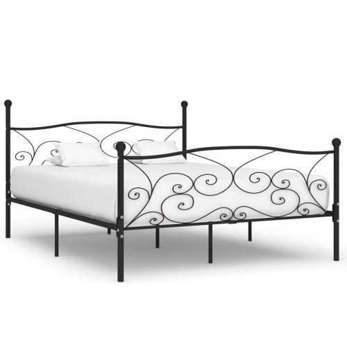 Sengestel med lamelbund 180 x 200 cm - metal, sort