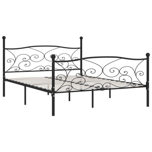 Sengestel med lamelbund 180 x 200 cm - metal, sort