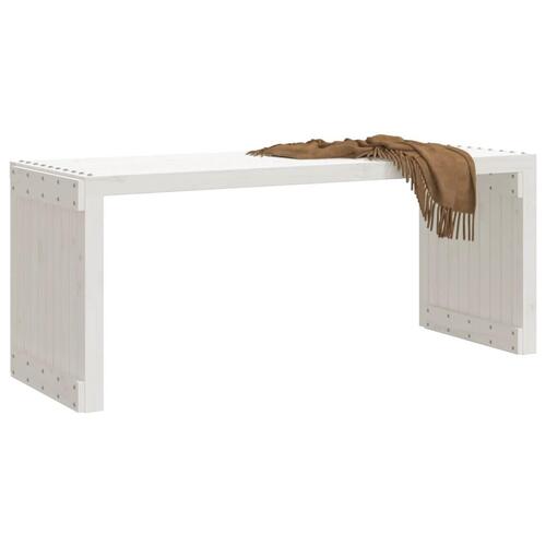 Havebænk 212,5x40,5x45 cm udvideligt design massivt fyr hvid