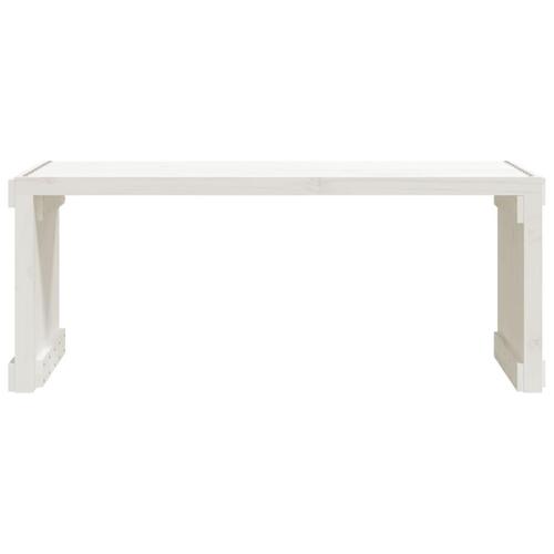 Havebænk 212,5x40,5x45 cm udvideligt design massivt fyr hvid