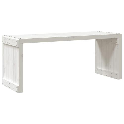 Havebænk 212,5x40,5x45 cm udvideligt design massivt fyr hvid