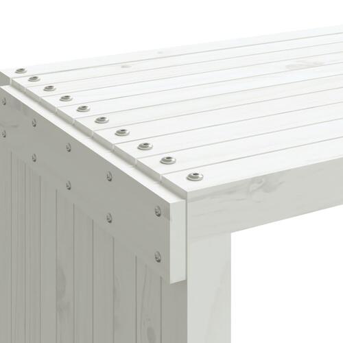 Havebænk 212,5x40,5x45 cm udvideligt design massivt fyr hvid