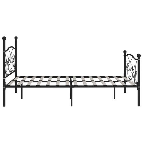 Sengestel med lamelbund 200 x 200 cm metal sort
