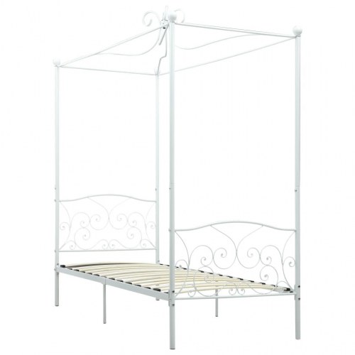 Sengestel til himmelseng 90 x 200 cm metal hvid