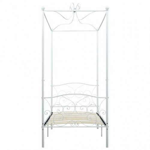 Sengestel til himmelseng 90 x 200 cm metal hvid