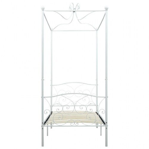 Himmelseng - sengestel i metal 100 x 200 cm, hvid