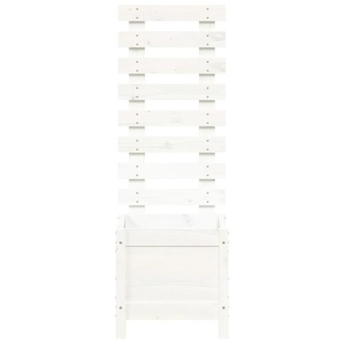 Plantekasse med stativ 39x39,5x114 cm massivt fyrretræ hvid