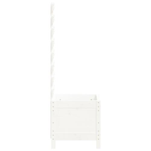 Plantekasse med stativ 39x39,5x114 cm massivt fyrretræ hvid