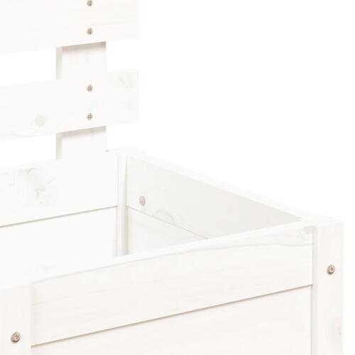 Plantekasse med stativ 39x39,5x114 cm massivt fyrretræ hvid