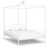 Sengestel til himmelseng 160 x 200 cm metal hvid