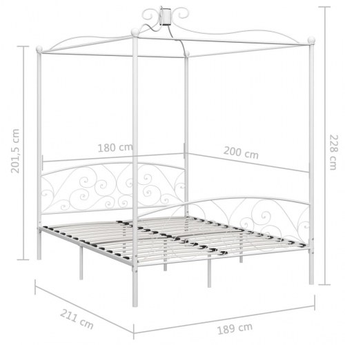 Himmelseng - sengestel i metal 180 x 200 cm, hvid