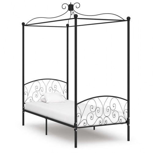 Sengestel til himmelseng 100 x 200 cm i metal - sort
