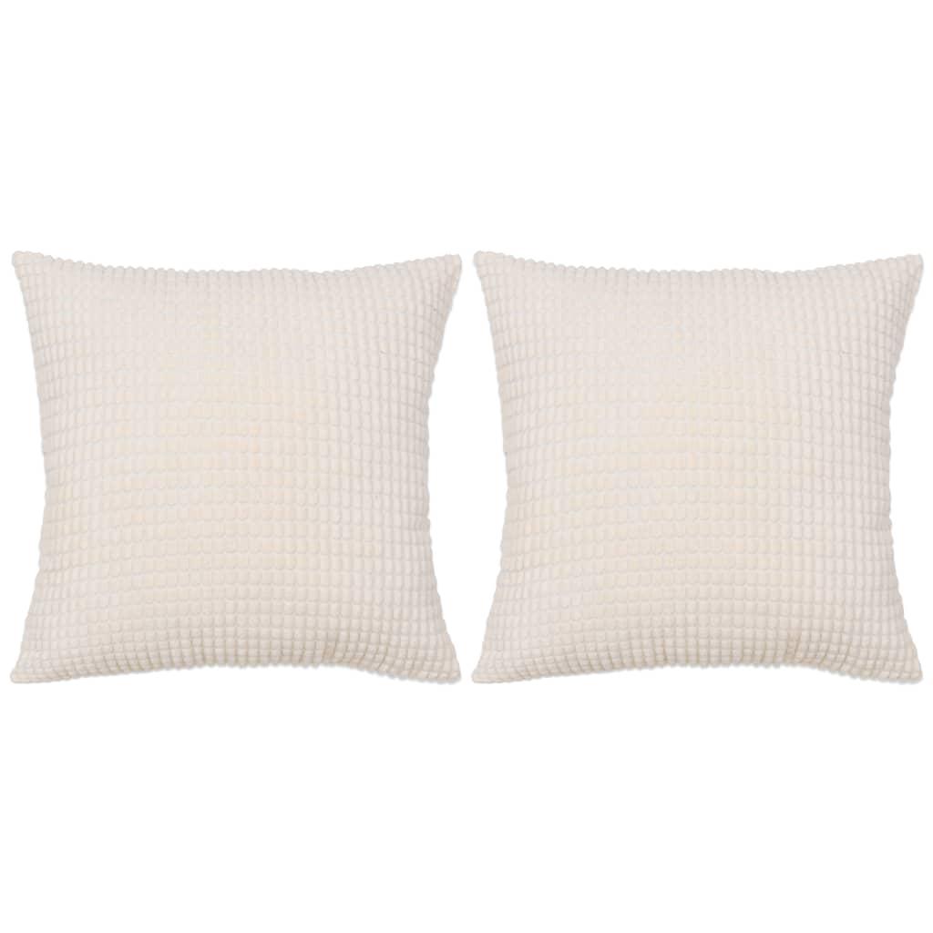 Pudesæt 2 stk. velour 60 x 60 cm råhvid