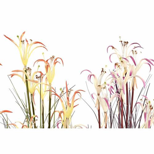 Dekorativ plante Metal Orange Grøn Bourgogne PVC 35 x 35 x 114 cm (2 enheder)