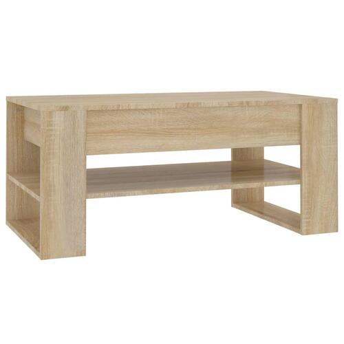 Sofabord 102x55x45 cm konstrueret træ sonoma-eg