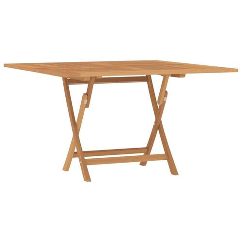 Foldbart havebord 110x110x75 cm massivt teaktræ