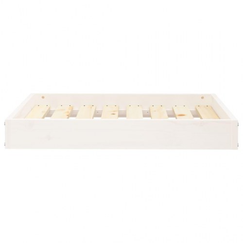 Hundeseng i massivt fyrretræ - 71,5 × 54 × 9 cm, hvid