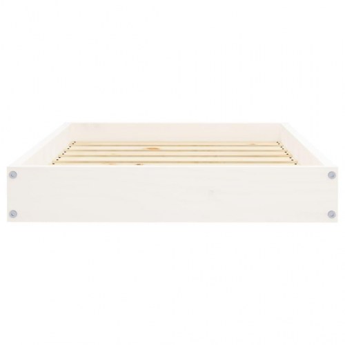 Hundeseng i massivt fyrretræ - 71,5 × 54 × 9 cm, hvid