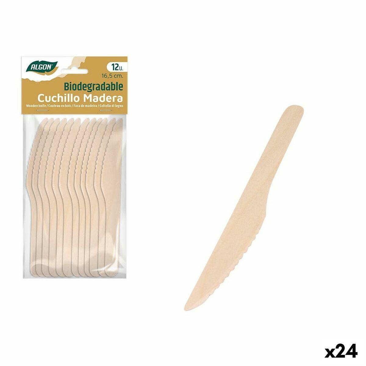 Knivsæt Algon Træ 12 Dele 16,5 cm (24 enheder)