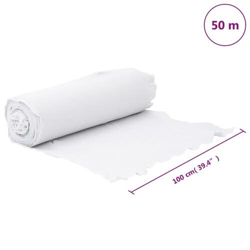 Ukrudtsdug 1x50 m polyesterfibre hvid