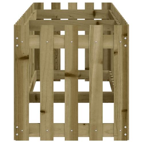 Højbed med stakitdesign 200x50x50 cm imprægneret fyrretræ