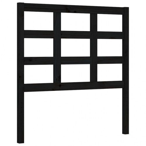 Sengeramme med sengegavl 90x190 cm massivt træ sort